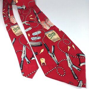 Nicole Miller miler tie fun ties vintage Silk for dentist dentistry Made i korea